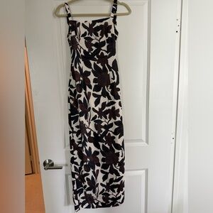 Commense Black and Cream Floral Maxi Dress